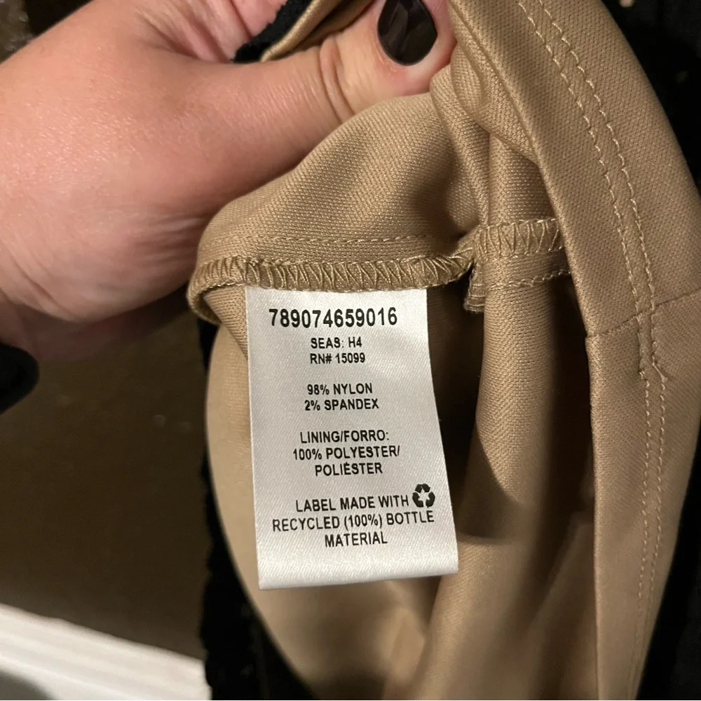 Black & Nude MIDI Cocktail Dress with 3/4 Sleeves, Covington Size 12